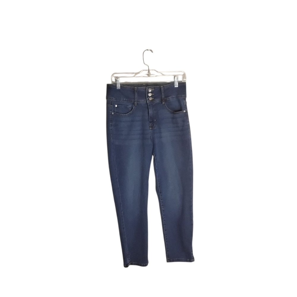 Curve Women's 8 High Waisted Straight Leg Stretchy Ankle Blue Jean